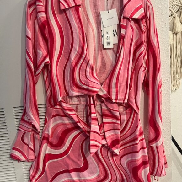 Groovy Zara dress size large linen NWT - Picture 3 of 3